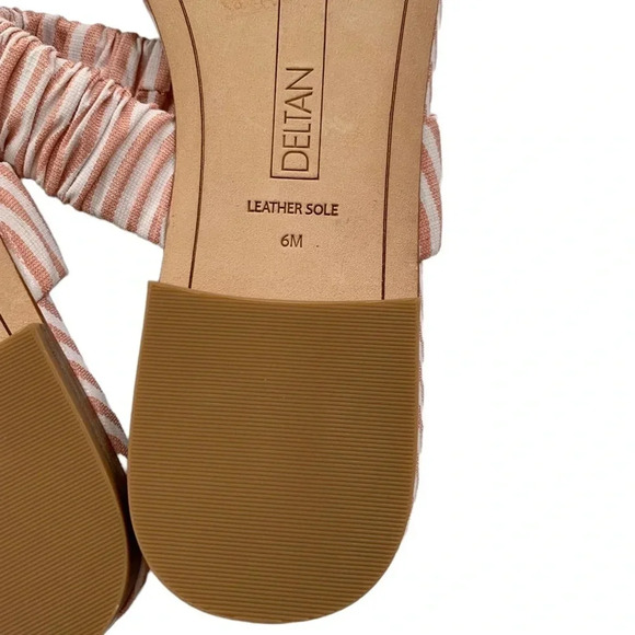Deltan Sandal Cora Stripe Print Two Band Slides Size 6 NWT - Picture 9 of 10